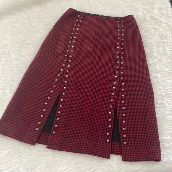 Scotch & Soda Dresses & Skirts - Scotch + Soda • Sexy Wool Houndstooth checkered embellished red/black Skirt XS